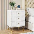 White Gold 3 Drawer Nightstand X1693