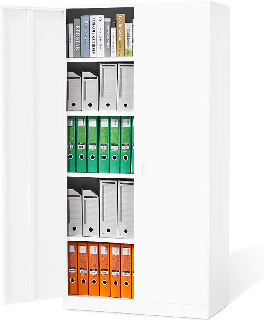 Metal Storage Cabinet with Doors and Shelves J34721