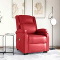 Red Faux Leather Power Lift Massage Recliner C506