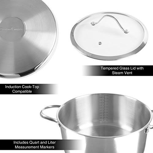 6 Quart Stainless Steel Stock Pot with Lid T635346