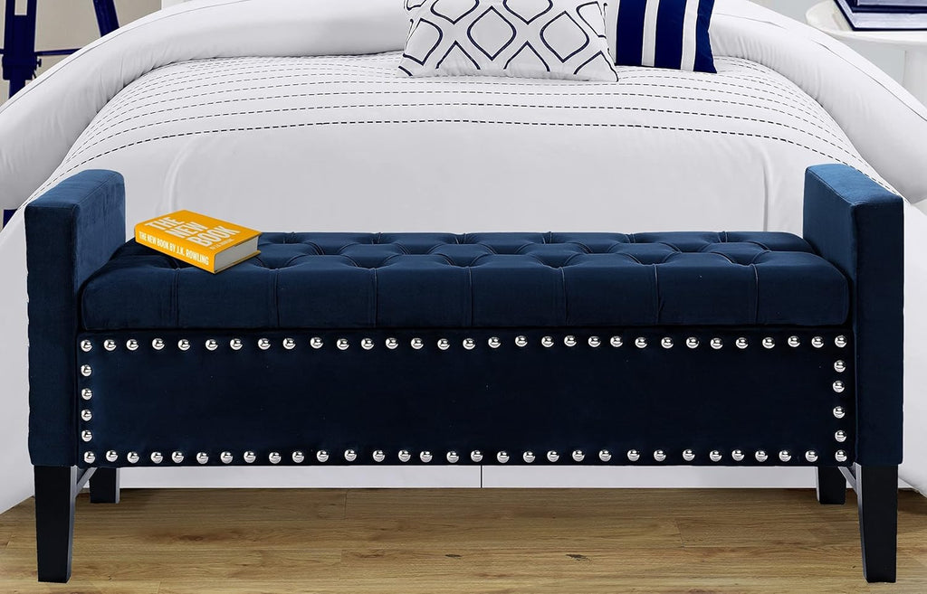 Light Grey Linen Storage Bench G244242