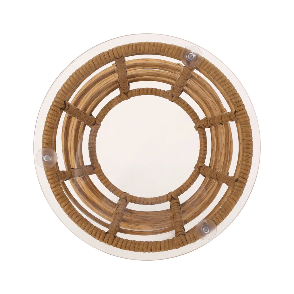 Outdoor Wicker Side Table Light Brown L409