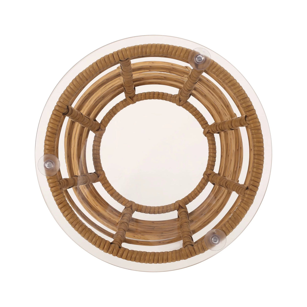 Outdoor Wicker Side Table Light Brown L409
