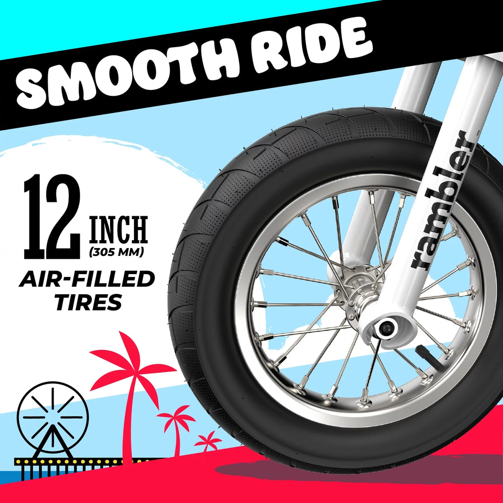 White 12 Air-Filled Tires Seated Electric Scooter H10234