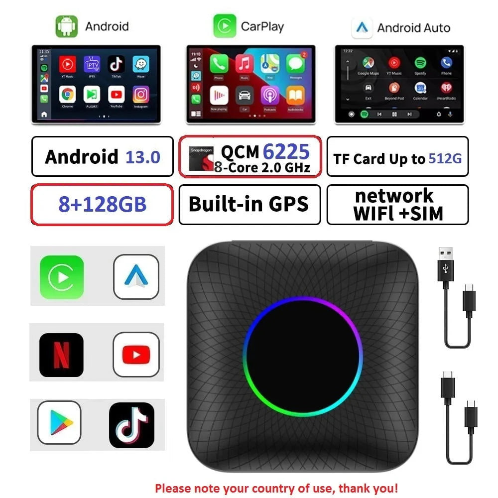 Android 13 Wireless Android Auto & Apple CarPlay Smart Tv Box S704