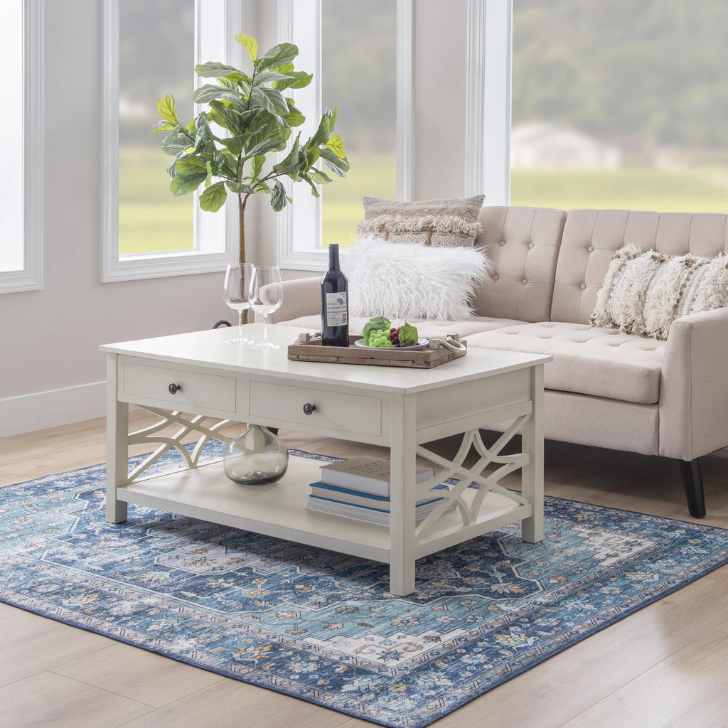 White 2-Drawer Lift-Top Coffee Table Y34872