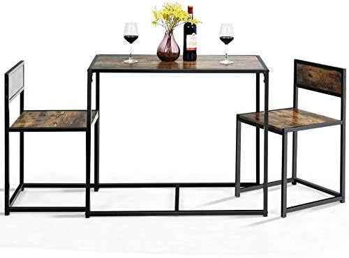 3 Piece Dining Set with Metal Frame S906632