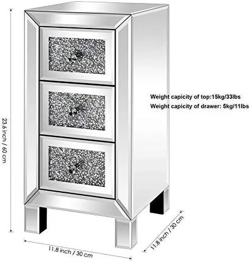 Mirrored 3-Drawer Dresser B4633