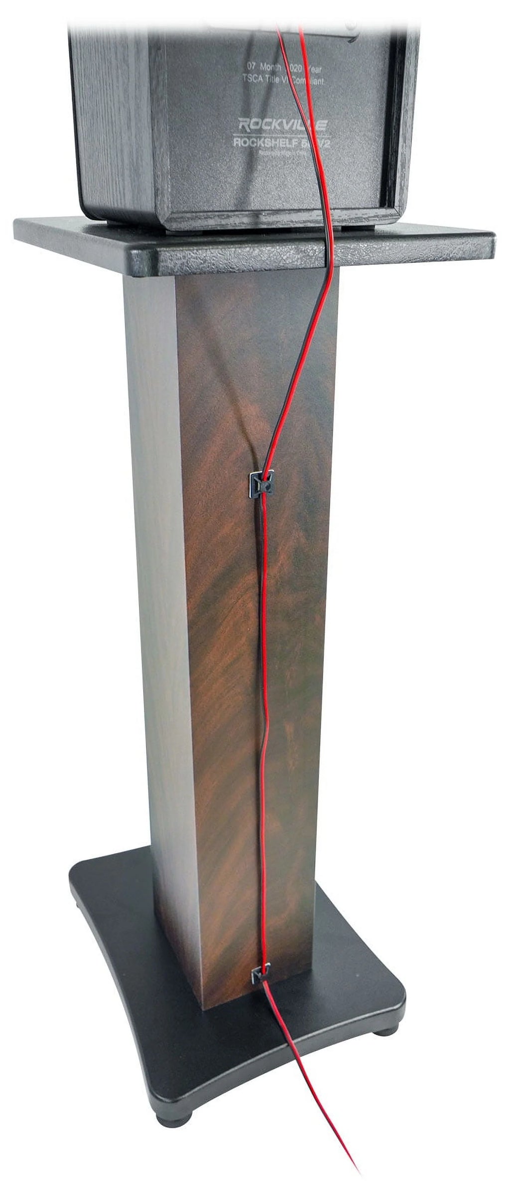 28" Dark Wood Grain Speaker Stands R65317