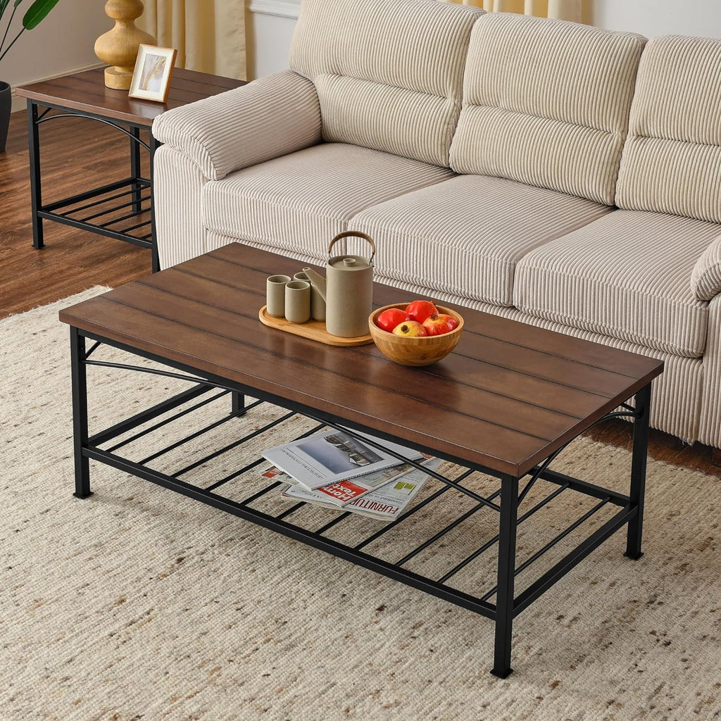 Brown 3 Piece Coffee Table and 2 End Side Tables I948577