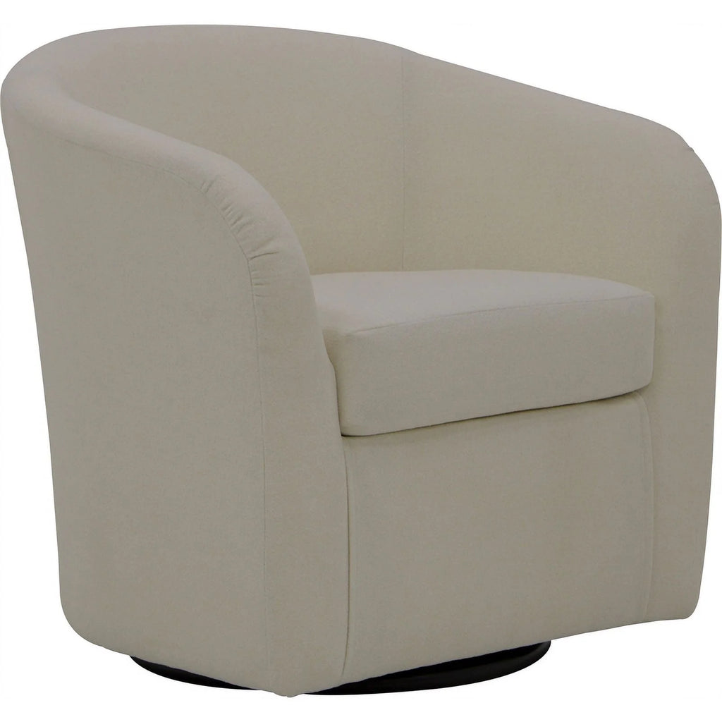 Traditional Fabric Curved Arm Swivel Tub Chair in Cream K92955
