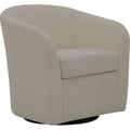 Traditional Fabric Curved Arm Swivel Tub Chair in Cream K92955