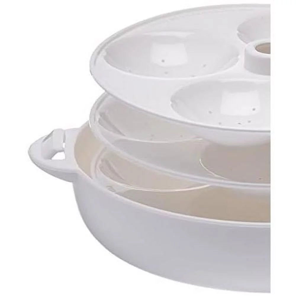 White 12 Idli Microwave Maker and Steamer B577