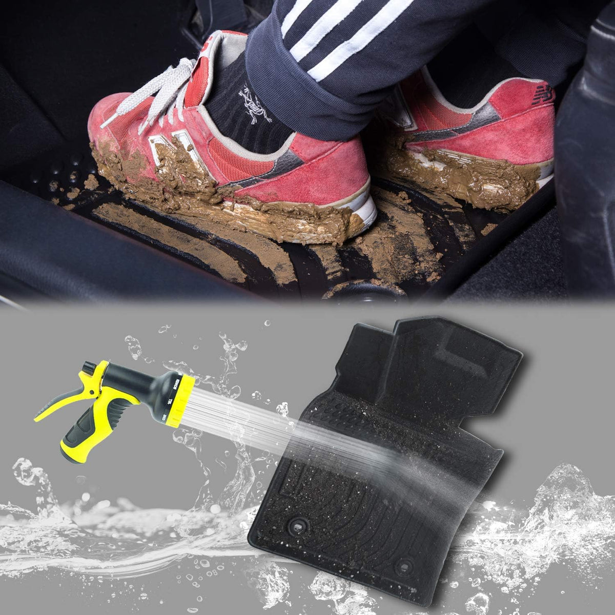 Black All Weather Floor Mats Liners C485