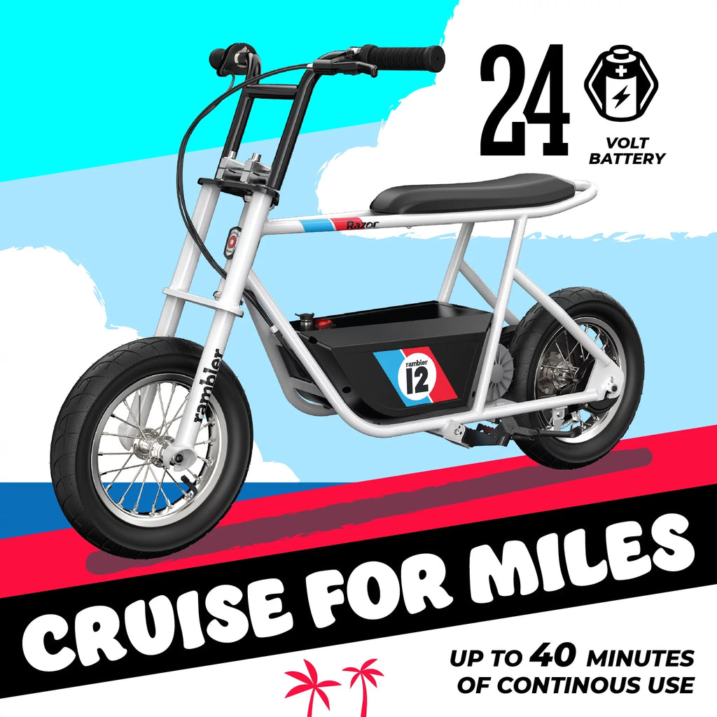 White 12 Air-Filled Tires Seated Electric Scooter H10234