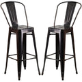 Black Antique Gold Metal Barstool 2 Stools P407