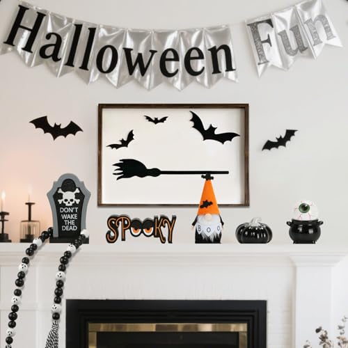 Halloween Decorations and Wooden Two Tiered Tray Stand S6344