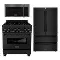 30 in. Dual Fuel Range, Microwave, Refrigerator in Black Stainless X426626