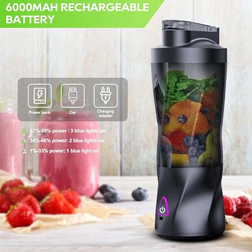Portable Blender 360W 6000mAh 23oz BPA-Free Black B137869