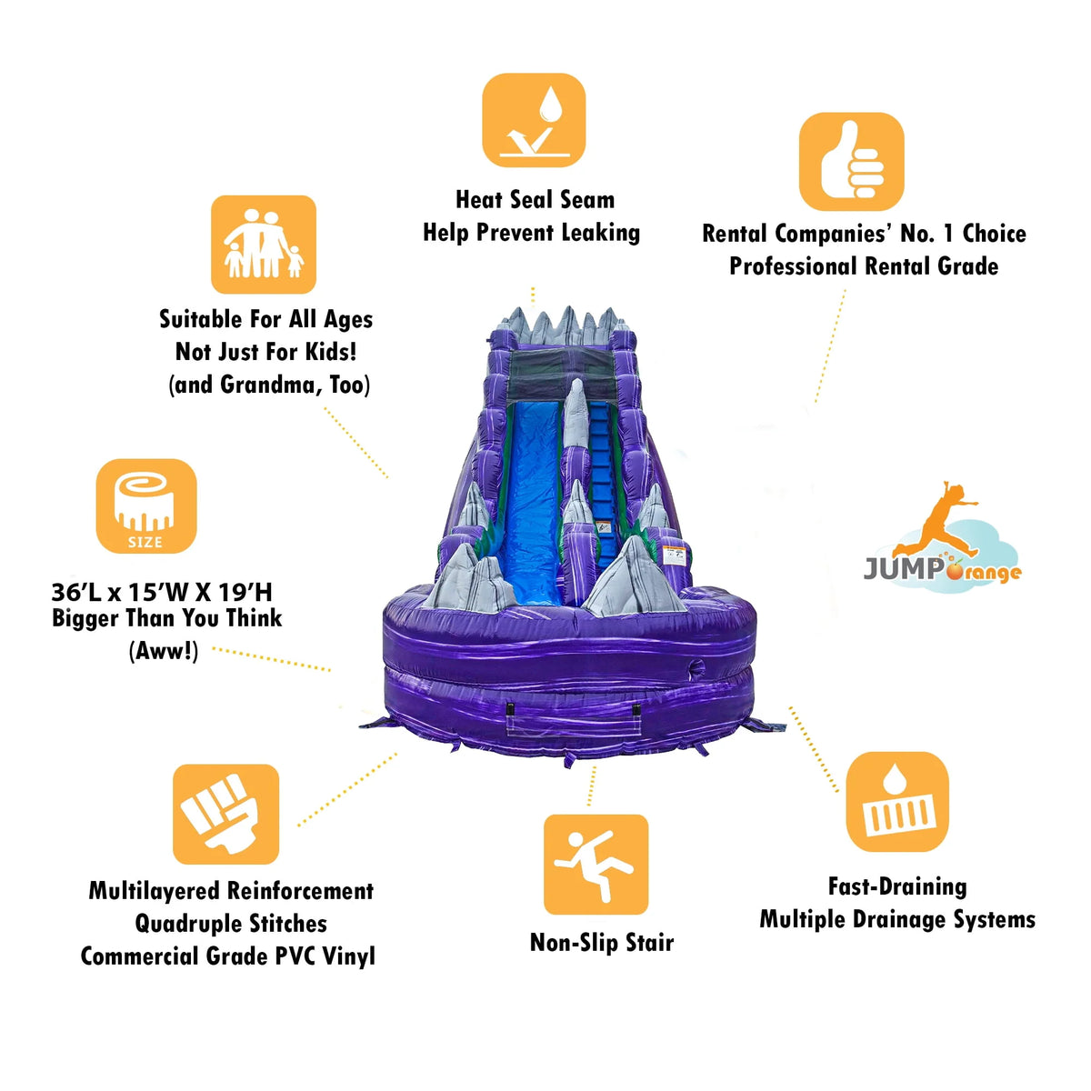 Inflatable Water Slide with Splash Pool J609
