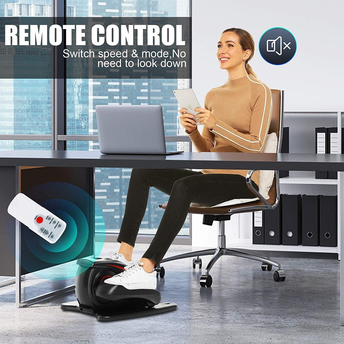 Under Desk Elliptical Machine with Remote Control H55661