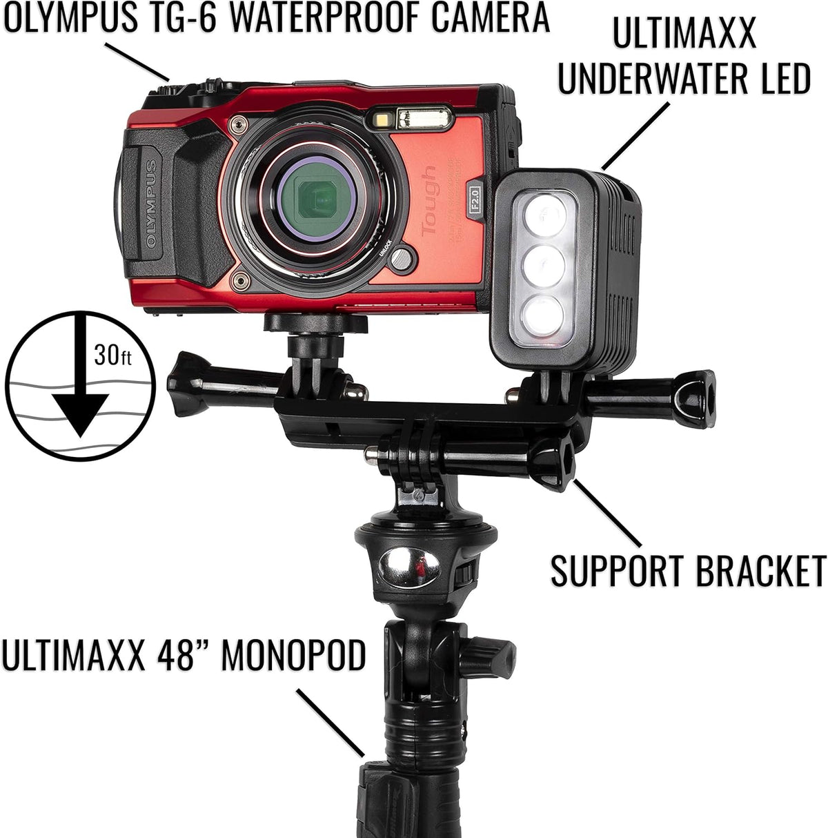 Red Digital Camera with Underwater LED Light and Carrying Case H538198