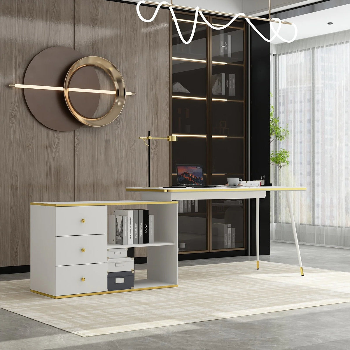 55.1" Corner Computer Desk F98833