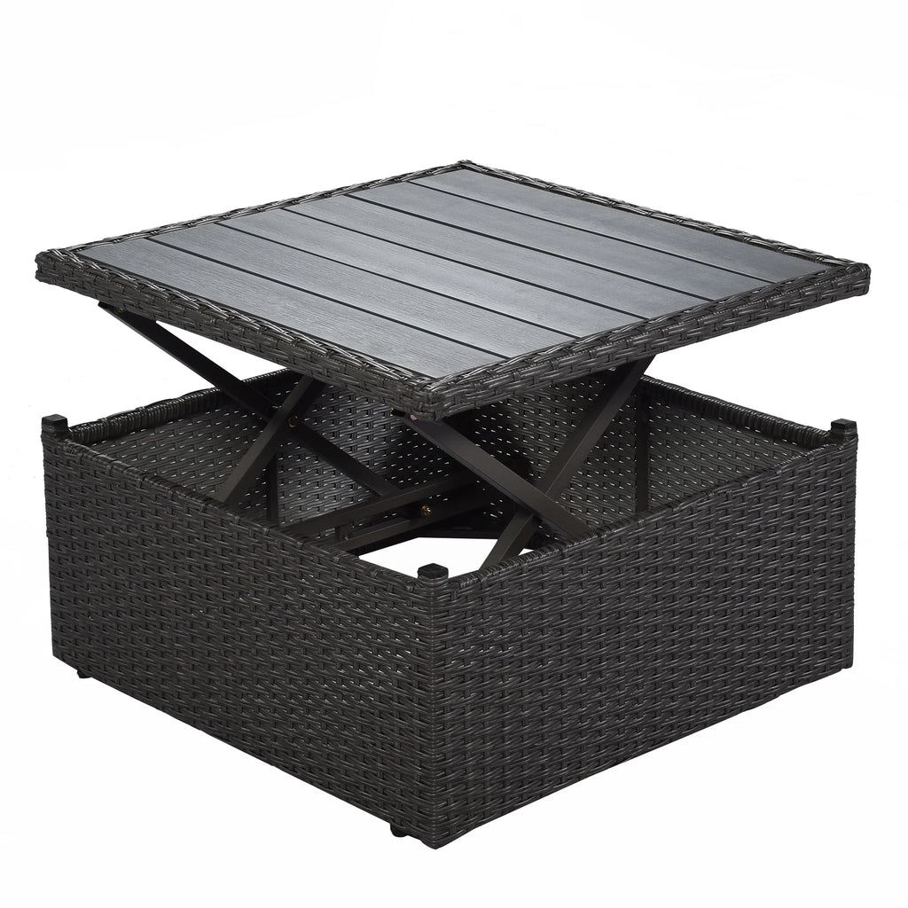 Outdoor Patio Rectangle Daybed with Retractable Canopy T68175