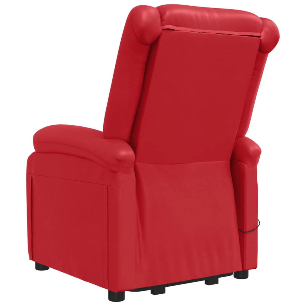Red Faux Leather Power Lift Massage Recliner C506