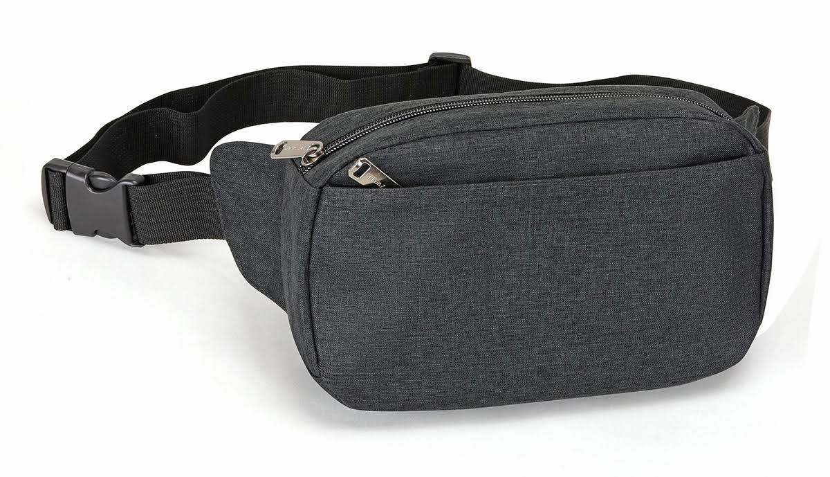 Rounded Dual Pocket Fanny Pack Heather Charcoal U341