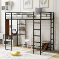 High Loft Bed with Desk and Shelves I31759