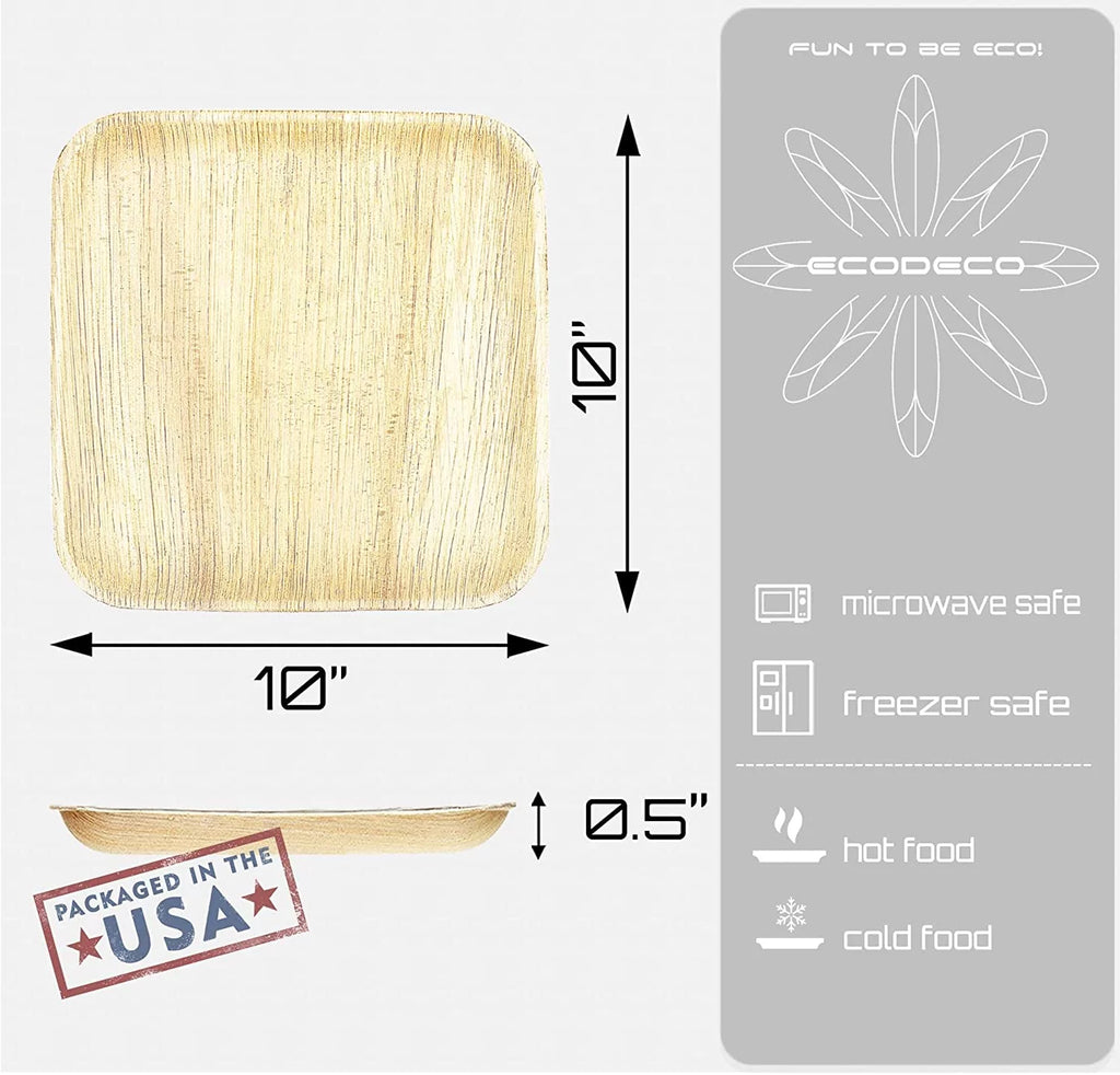 100 Palm Leaf 10 inch Disposable Plates W735