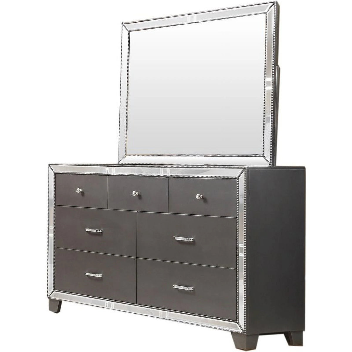 Wood Dresser and Mirror V275
