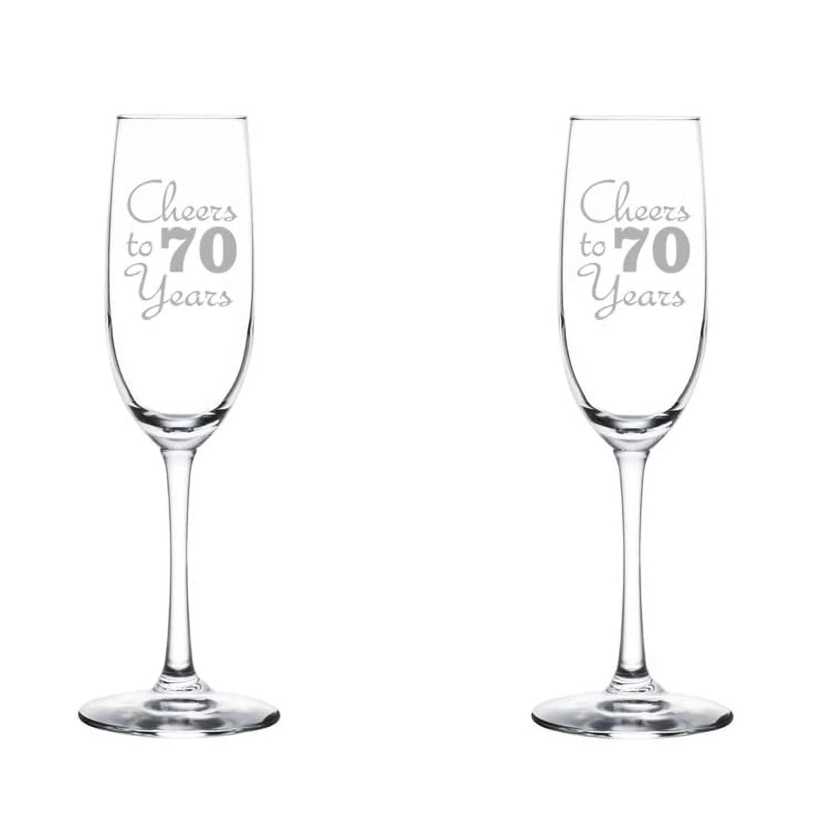Set of 2 Glass Champagne Flutes 8 oz Stemmed X993376