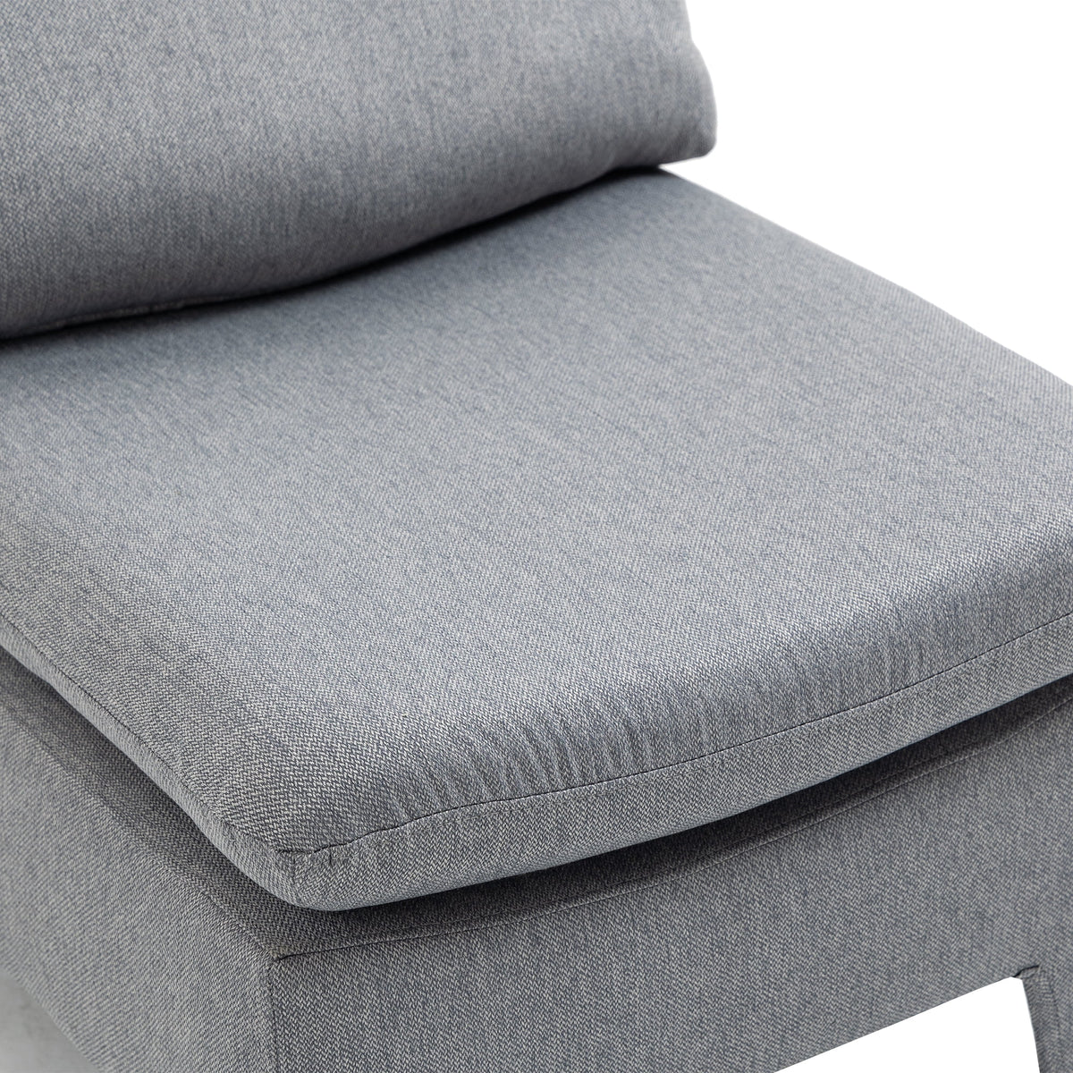 Gray Velvet Oversized Armless Chair A14367