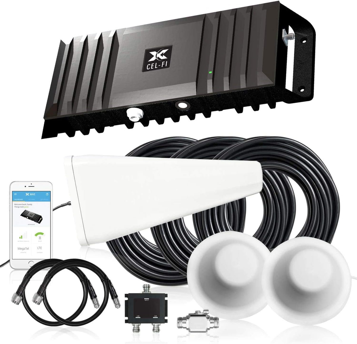 Cell Phone Signal Booster with 2 Directional Panel Antenna J65572