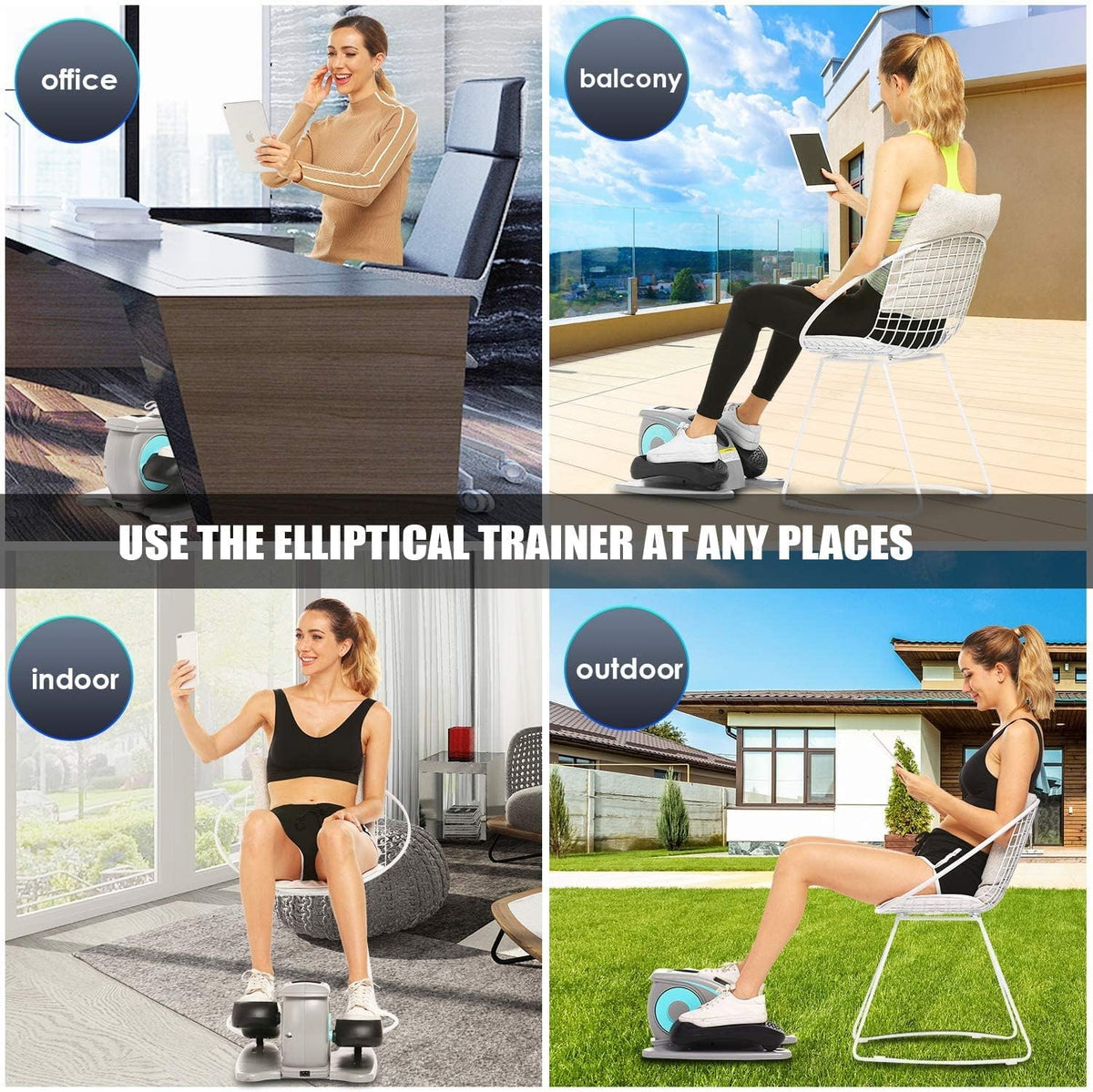 Under Desk Elliptical Machine with Remote Control H55661
