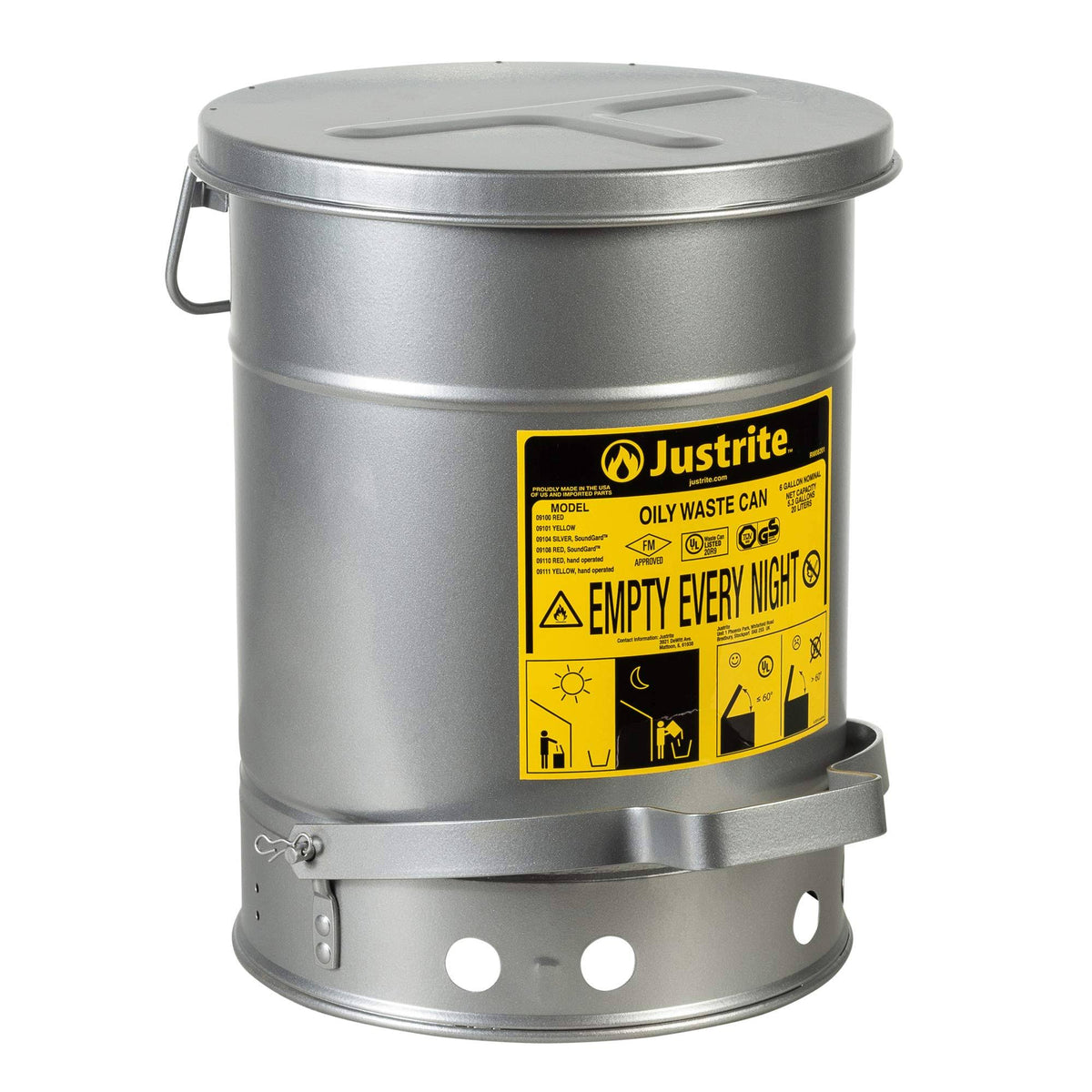 6 Gal Steel Oily Waste Can X501143