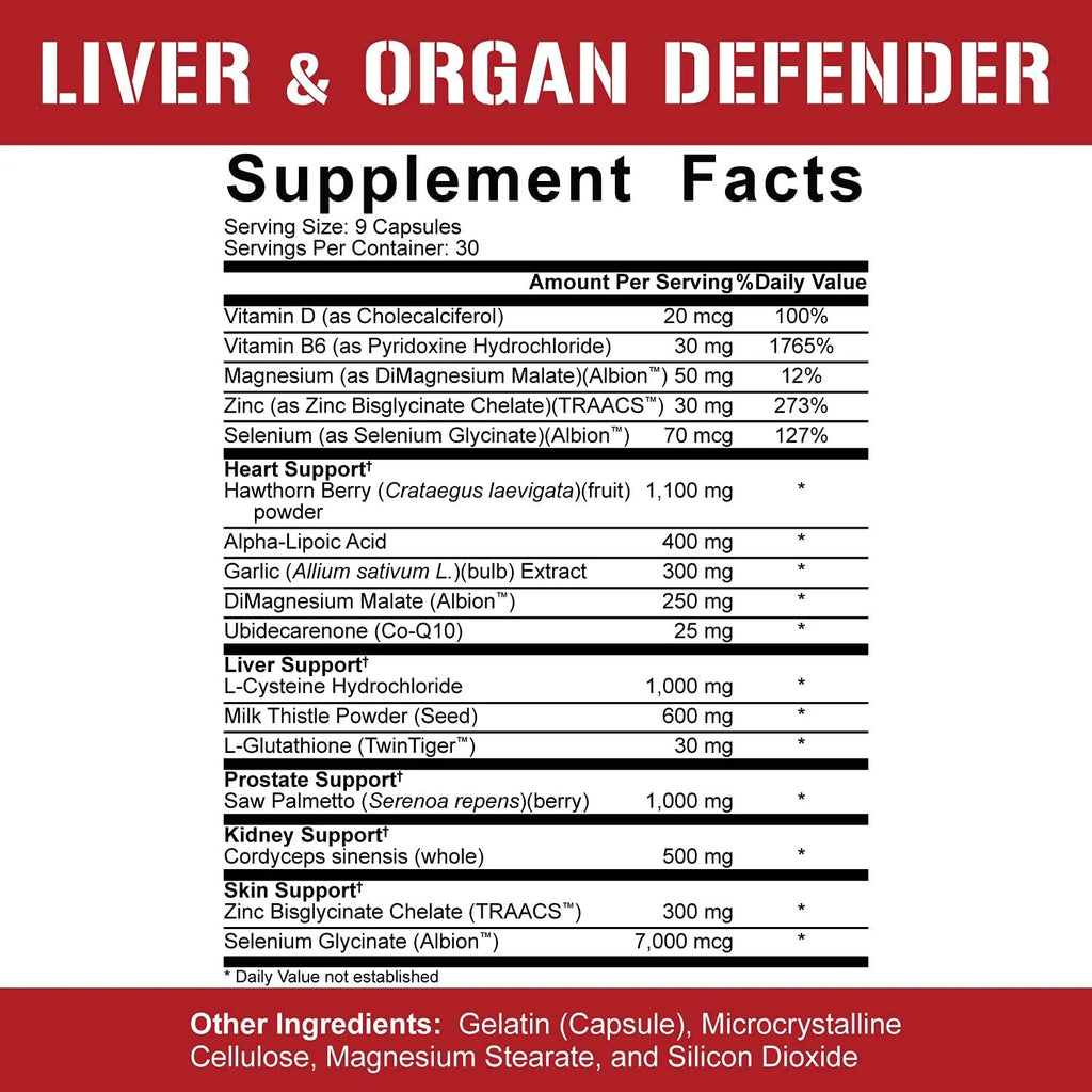 Liver & Organ Support Supplement with NAC Milk Thistle Saw Palmetto Hawthorn Berry A565361