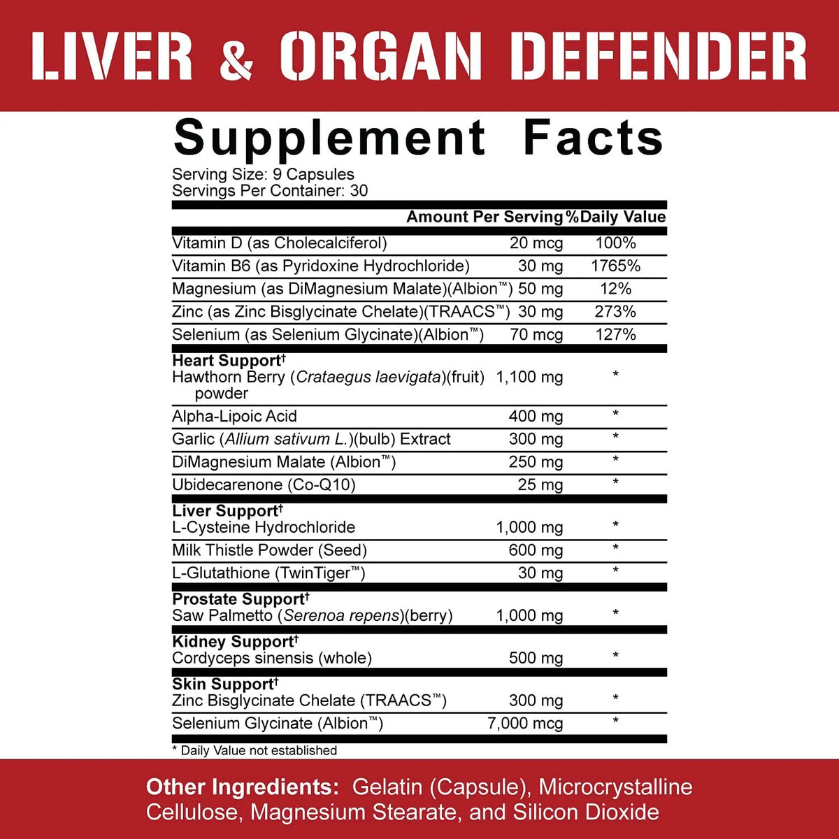 Liver & Organ Support Supplement with NAC Milk Thistle Saw Palmetto Hawthorn Berry A565361