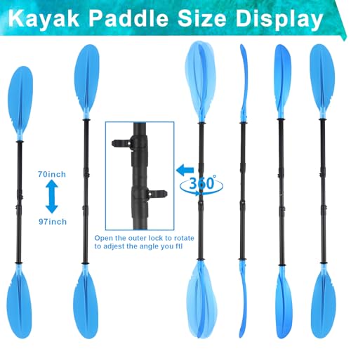 Adjustable Kayak Paddles 4 Pieces with Paddle Leash W3217