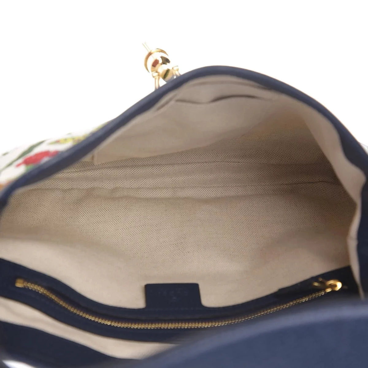 White Blue Canvas Hobo Bag R646