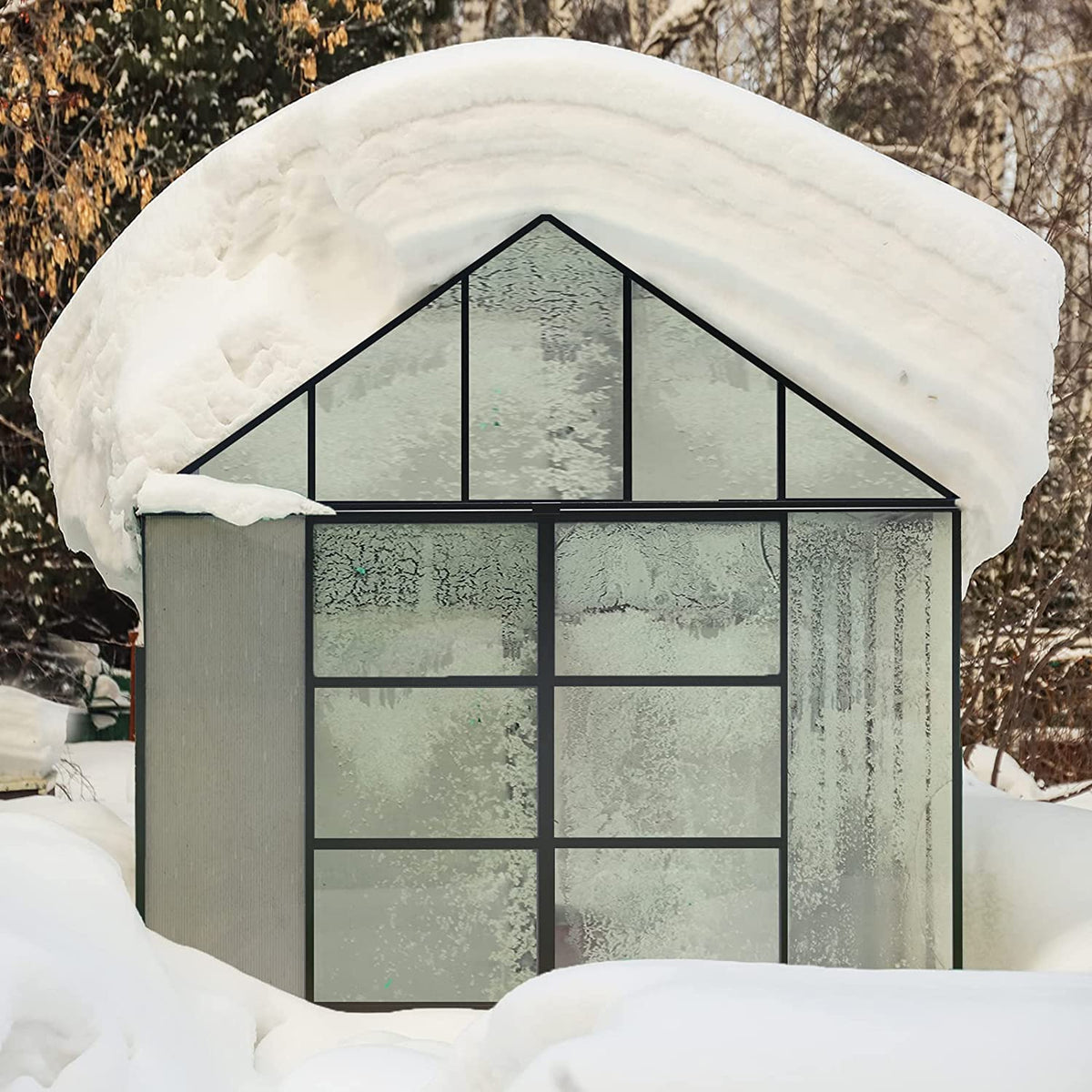6x12 FT Polycarbonate Greenhouse with Lockable Hinged Door H676714
