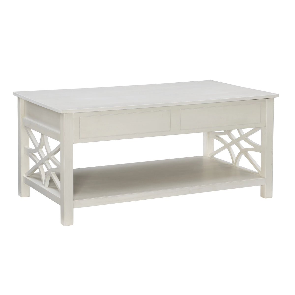 White 2-Drawer Lift-Top Coffee Table Y34872