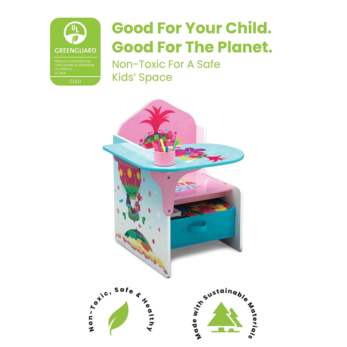 Toddler Chair Desk with Storage Bin V220141