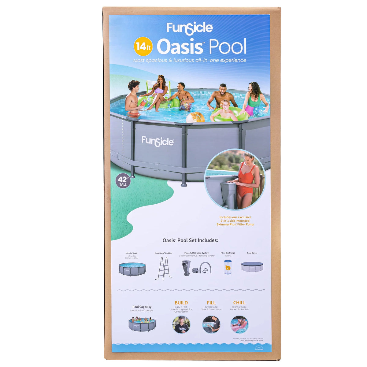 14 ft Round Metal Frame Above Ground Swimming Pool H8290