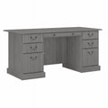 Gray Wood Executive Desk with Drawers U199286