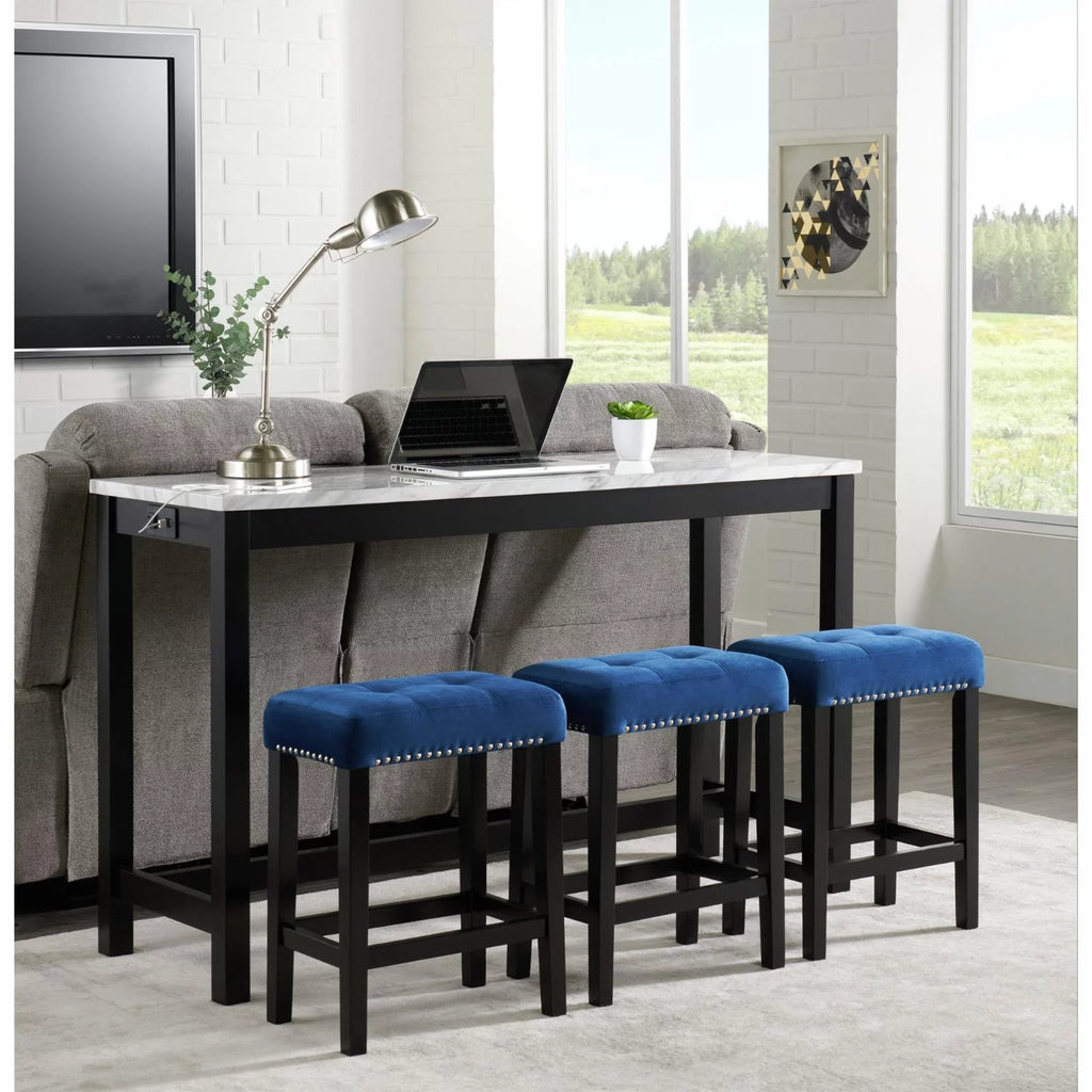 White Marble Bar Table Set P7865