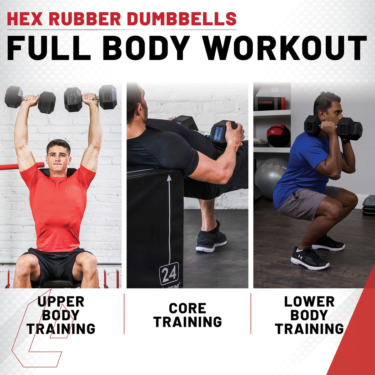 40 lbs Rubber Hex Dumbbell S15191