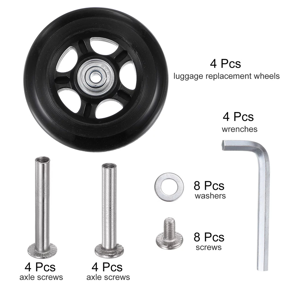 Replacement Luggage Wheels 84x24mm 4 PU Bearing Wheels L302